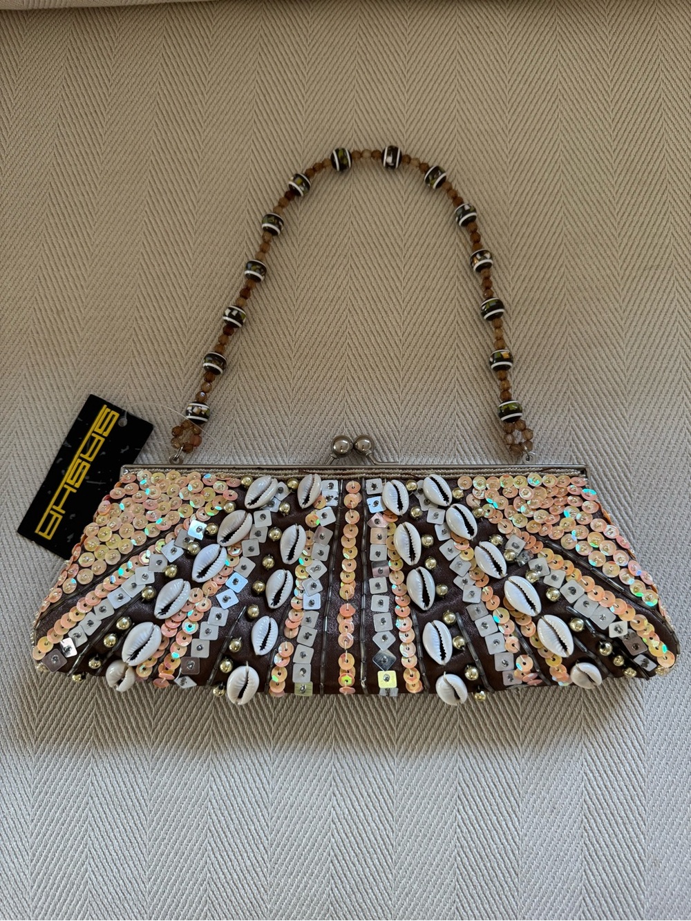Sasha Beaded Shell Embellished Clutch Handbag
